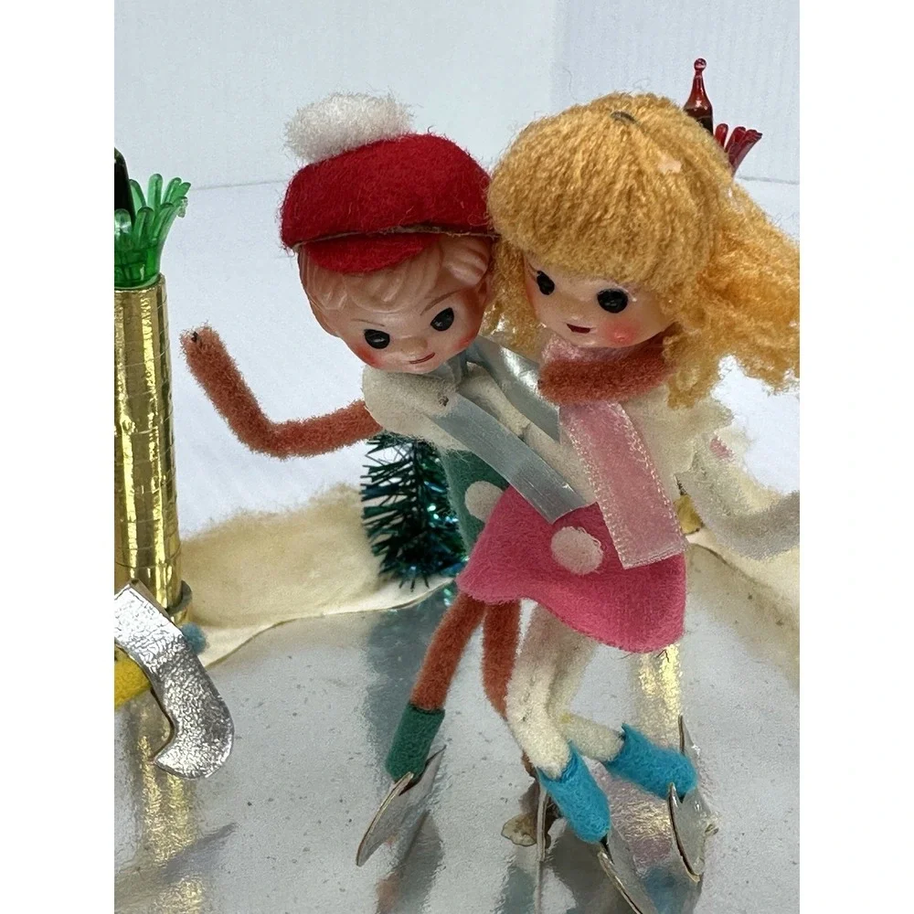 Vintage Pixie Diorama Illuminated Skating Rink Style NO 588 Christmas Japan Box